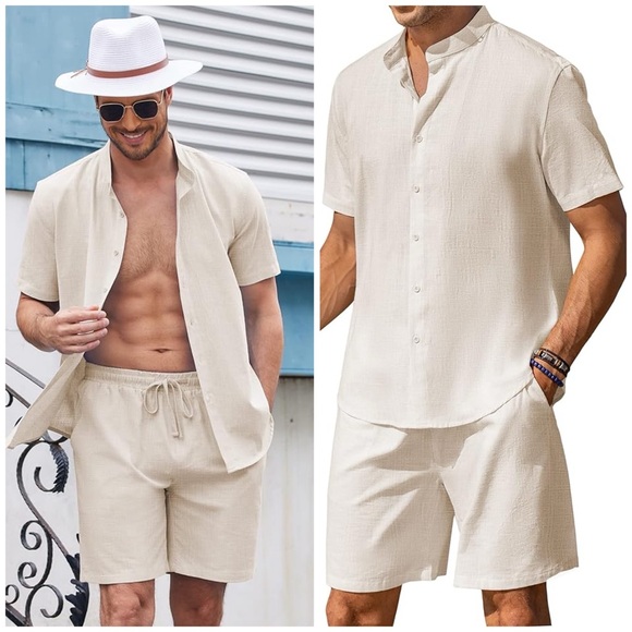coofandy-shirts-nwt-coofandy-mens-summer-linen-shirt-shorts-set